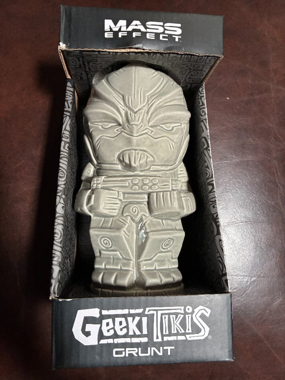 Geeki Tikis Mass Effect Grunt Tiki Mug Gray by ThinkGeek. Approx. 8" tall.